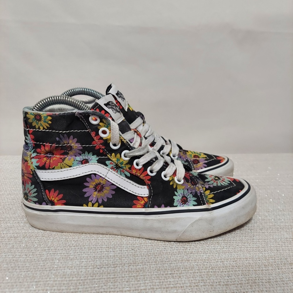 Vans Sk8-Hi Tapered Peace Floral‎ Sneakers Colorful Daisy Unisex Canvas W7.5/M6